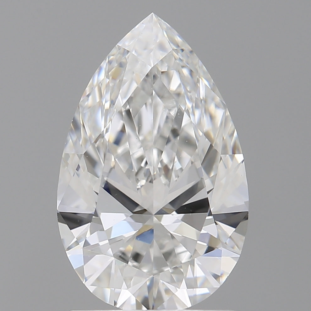 1.59 Carat Pear Shaped, Ideal Cut, E Color, VVS2 Clarity, IGI Certified Lab Grown Diamond