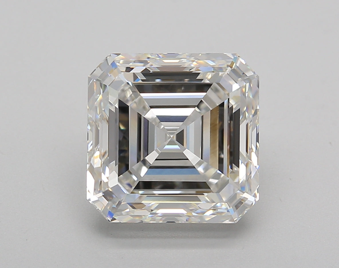 5.00 Carat Asscher Shaped, Excellent Cut, F Color, VVS2 Clarity, IGI Certified Lab Grown Diamond