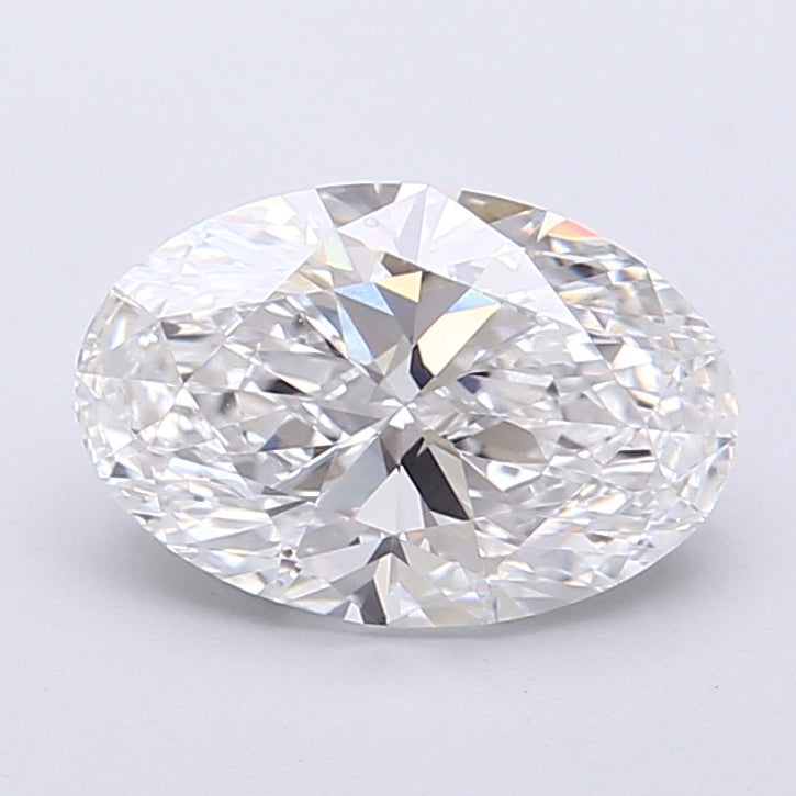 2.10 Carat Oval Shaped, Very Good Cut, D Color, VVS2 Clarity, IGI Certified Lab Grown Diamond