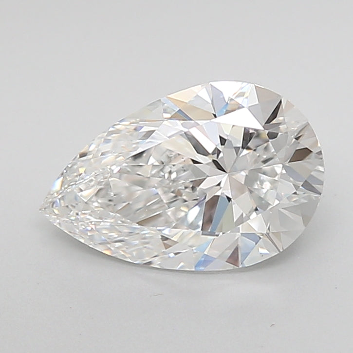 1.52 Carat Pear Shaped, Ideal Cut, D Color, VVS2 Clarity, IGI Certified Lab Grown Diamond