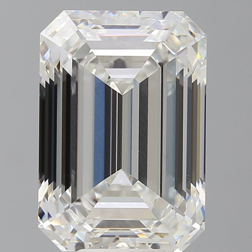 10.04 Carat Emerald Shaped, Ideal Cut, F Color, VVS2 Clarity, IGI Certified Lab Grown Diamond