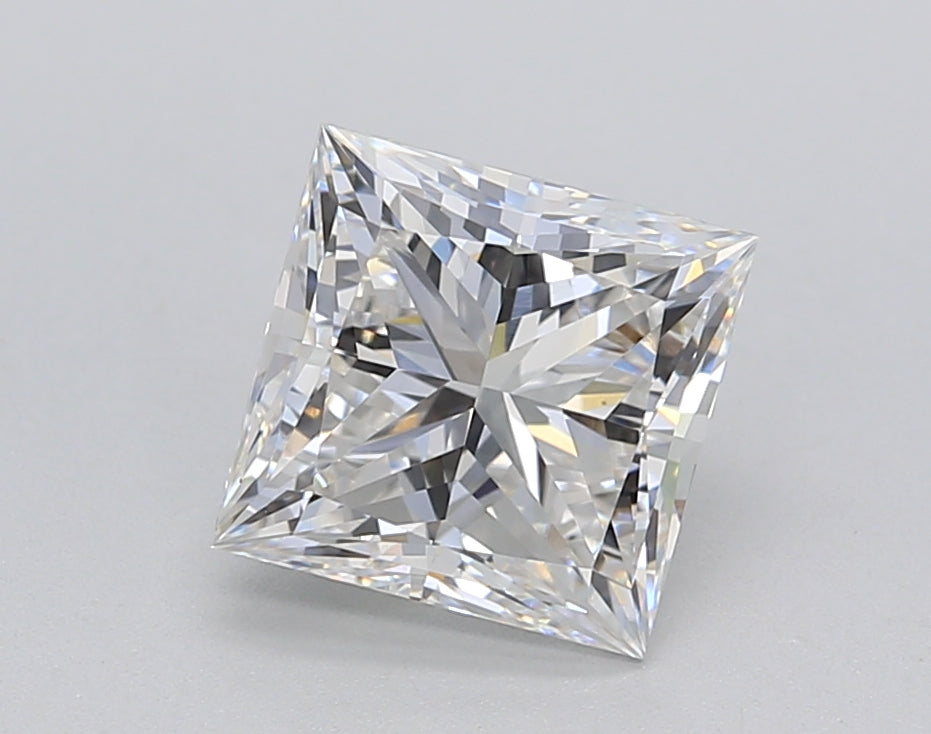 1.95 Carat Princess Shaped, Ideal Cut, E Color, VS1 Clarity, IGI Certified Lab Grown Diamond