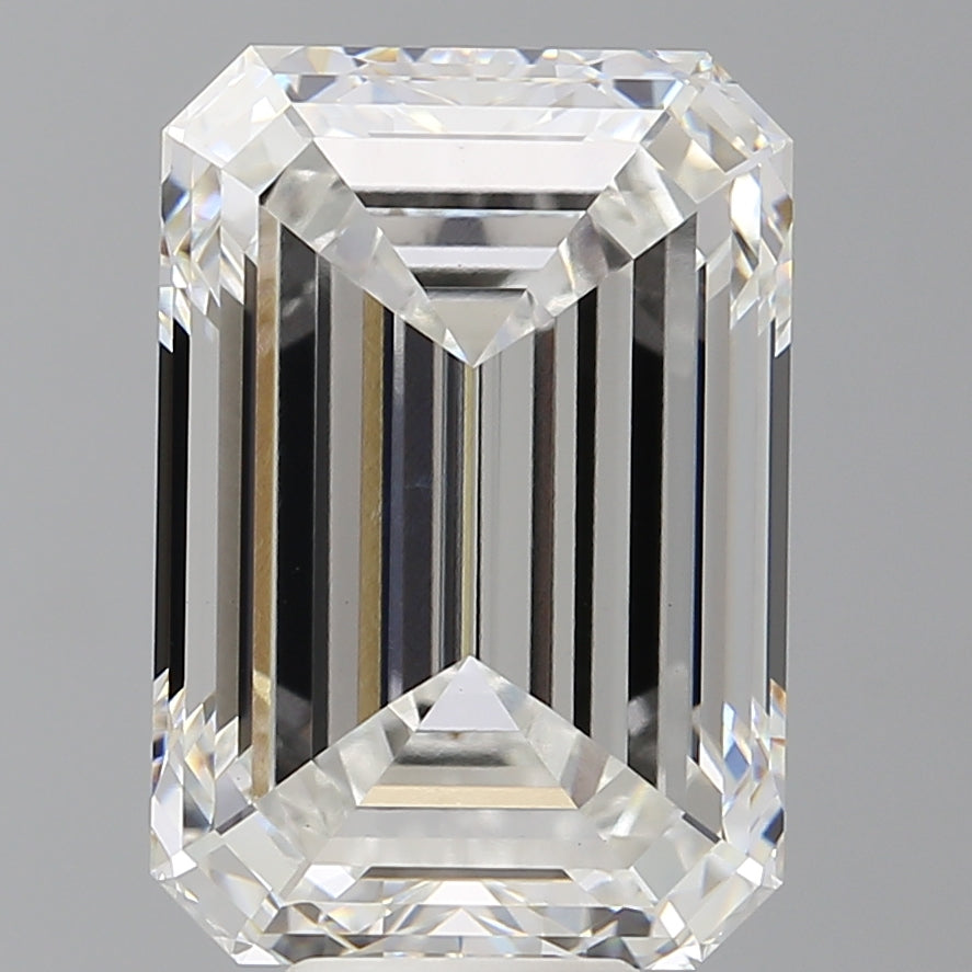 10.06 Carat Emerald Shaped, Ideal Cut, F Color, VVS2 Clarity, IGI Certified Lab Grown Diamond