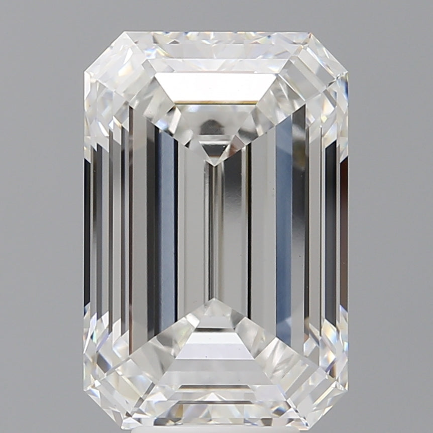 7.99 Carat Emerald Shaped, Ideal Cut, E Color, VVS2 Clarity, IGI Certified Lab Grown Diamond