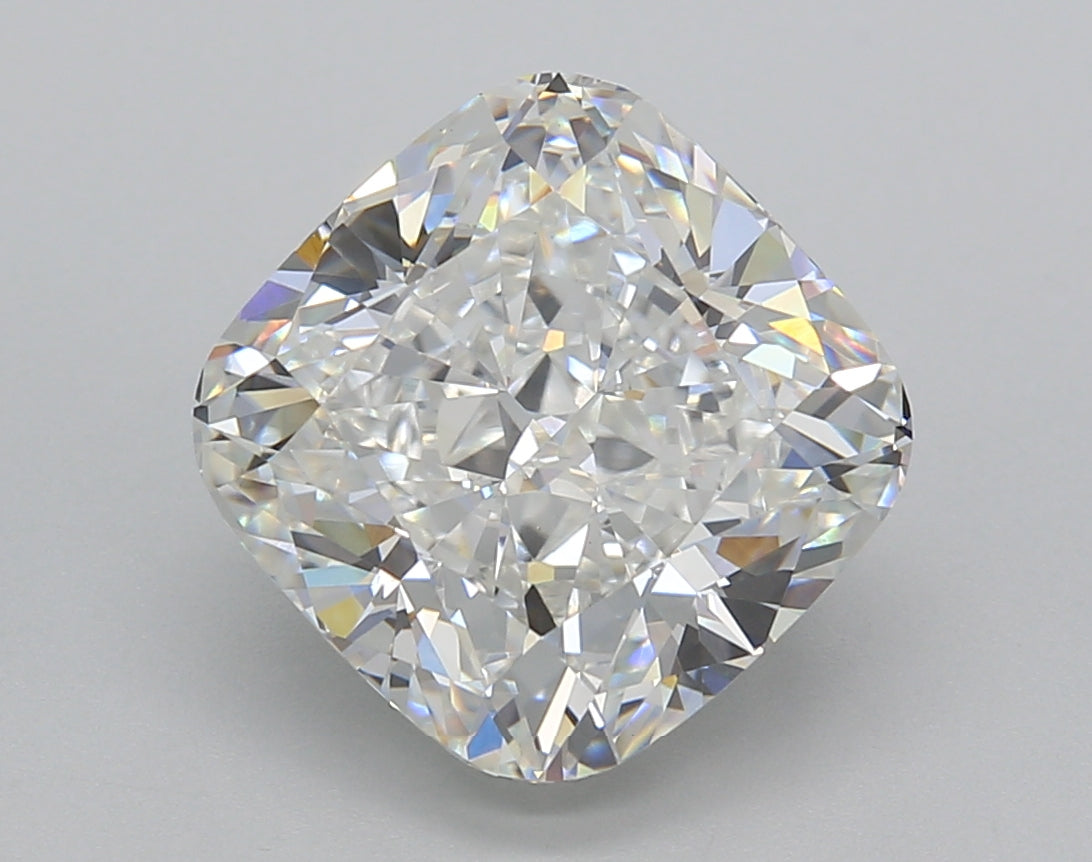 5.01 Carat Cushion Shaped, Excellent Cut, F Color, VVS2 Clarity, IGI Certified Lab Grown Diamond