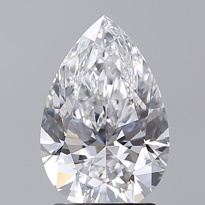 2.02 Carat Pear Shaped, Excellent Cut, D Color, VVS2 Clarity, IGI Certified Lab Grown Diamond
