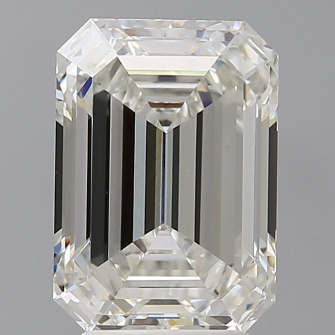 4.09 Carat Emerald Shaped, Ideal Cut, F Color, VVS2 Clarity, IGI Certified Lab Grown Diamond