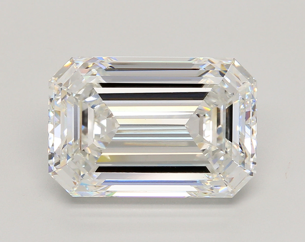 10.11 Carat Emerald Shaped, Ideal Cut, F Color, VVS2 Clarity, IGI Certified Lab Grown Diamond