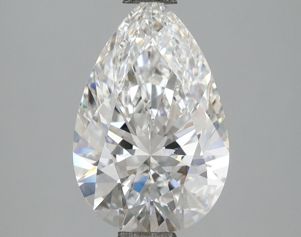 1.42 Carat Pear Shaped, Excellent Cut, D Color, VVS2 Clarity, IGI Certified Lab Grown Diamond