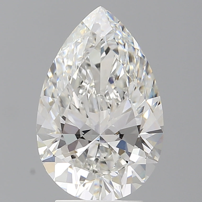3.55 Carat Pear Shaped, Ideal Cut, F Color, VVS2 Clarity, IGI Certified Lab Grown Diamond