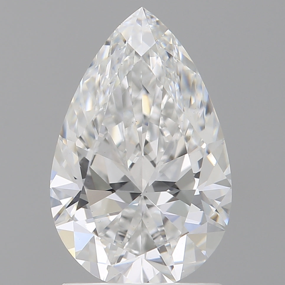 1.60 Carat Pear Shaped, Ideal Cut, D Color, VS1 Clarity, IGI Certified Lab Grown Diamond