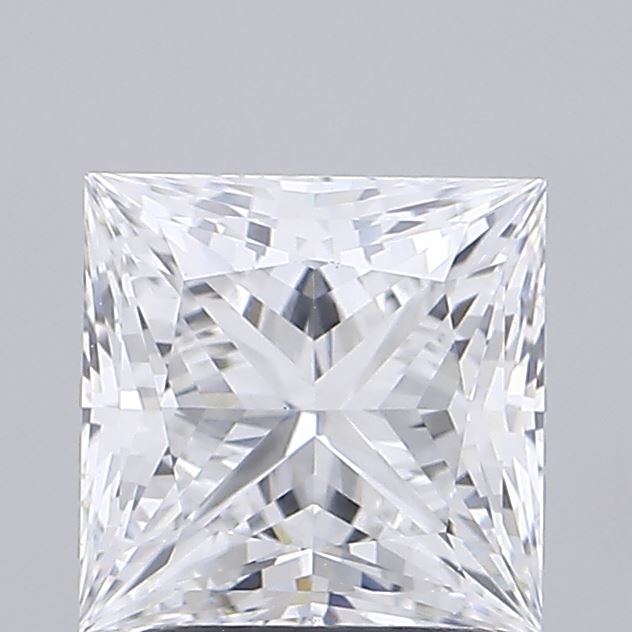 2.05 Carat Princess Shaped, Excellent Cut, E Color, VVS2 Clarity, IGI Certified Lab Grown Diamond