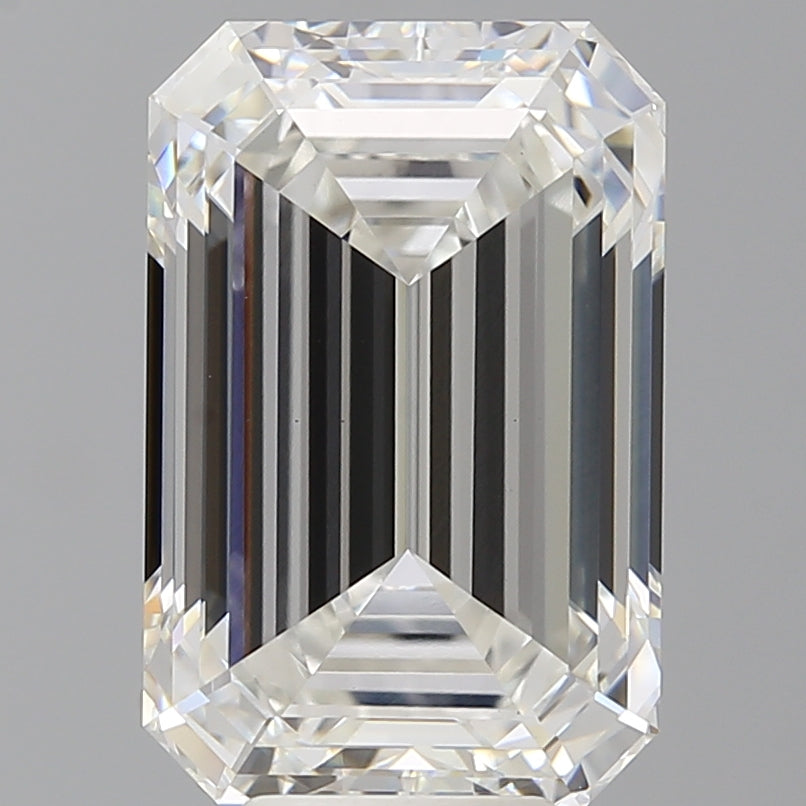 7.56 Carat Emerald Shaped, Ideal Cut, F Color, VVS2 Clarity, IGI Certified Lab Grown Diamond
