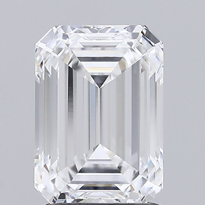 2.08 Carat Emerald Shaped, Ideal Cut, D Color, VVS2 Clarity, IGI Certified Lab Grown Diamond