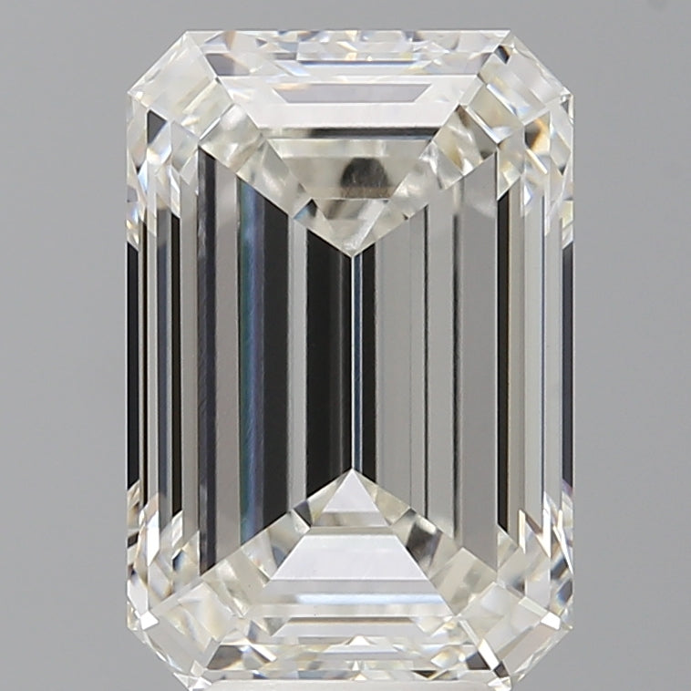 6.08 Carat Emerald Shaped, Ideal Cut, F Color, VVS2 Clarity, IGI Certified Lab Grown Diamond