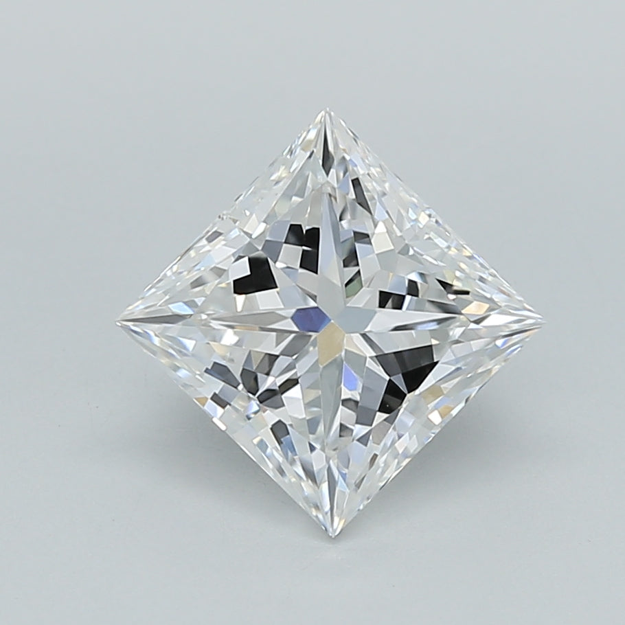 1.87 Carat Princess Shaped, Ideal Cut, E Color, VVS2 Clarity, IGI Certified Lab Grown Diamond
