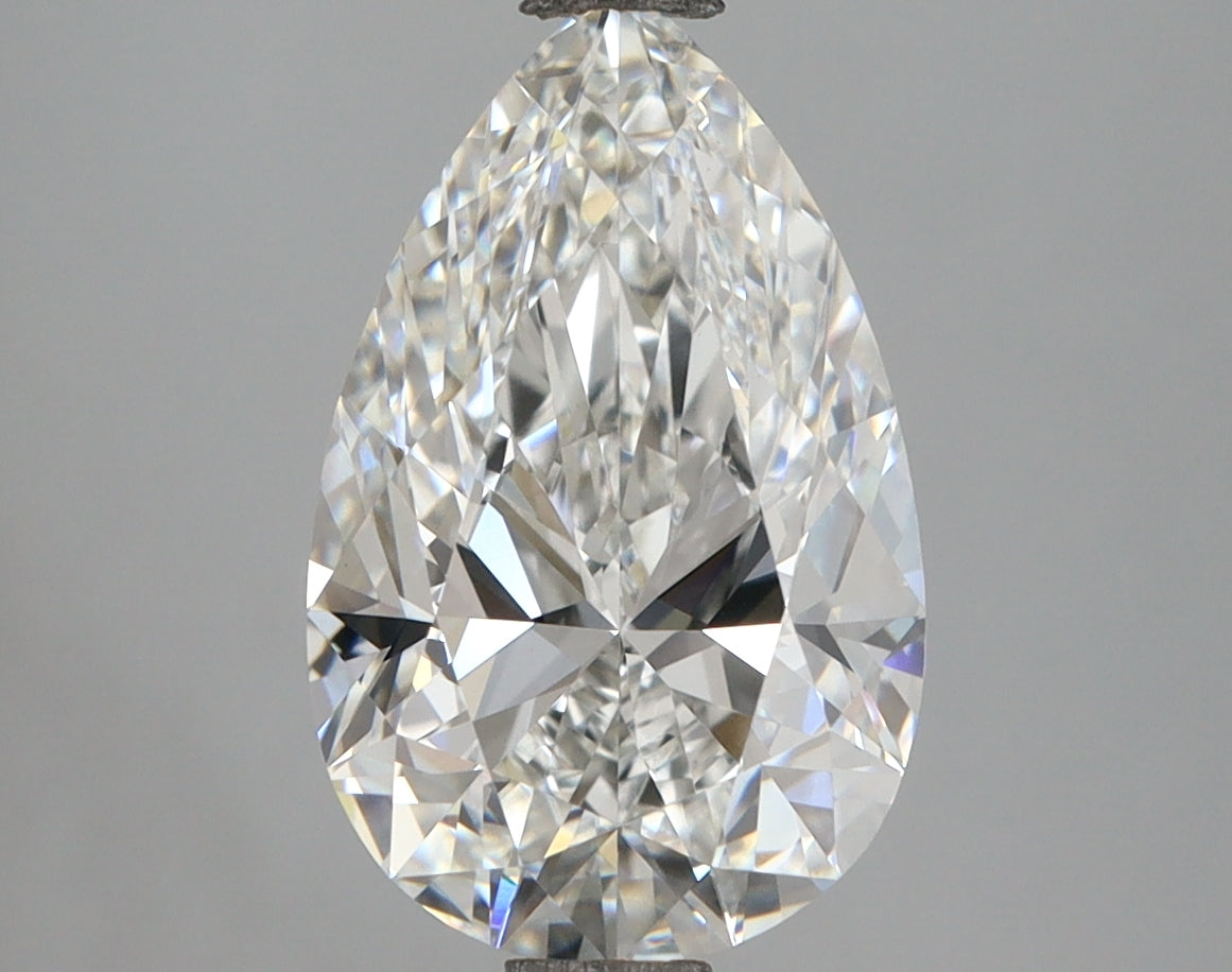 3.03 Carat Pear Shaped, Ideal Cut, F Color, VVS2 Clarity, IGI Certified Lab Grown Diamond