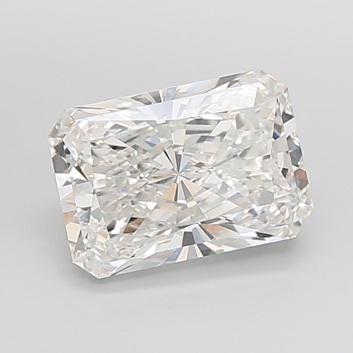 6.07 Carat Radiant Shaped, Ideal Cut, F Color, VVS2 Clarity, IGI Certified Lab Grown Diamond
