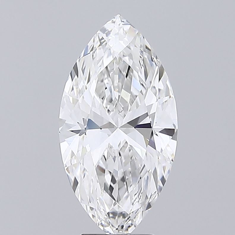 4.09 Carat Marquise Shaped, Ideal Cut, E Color, VVS2 Clarity, IGI Certified Lab Grown Diamond
