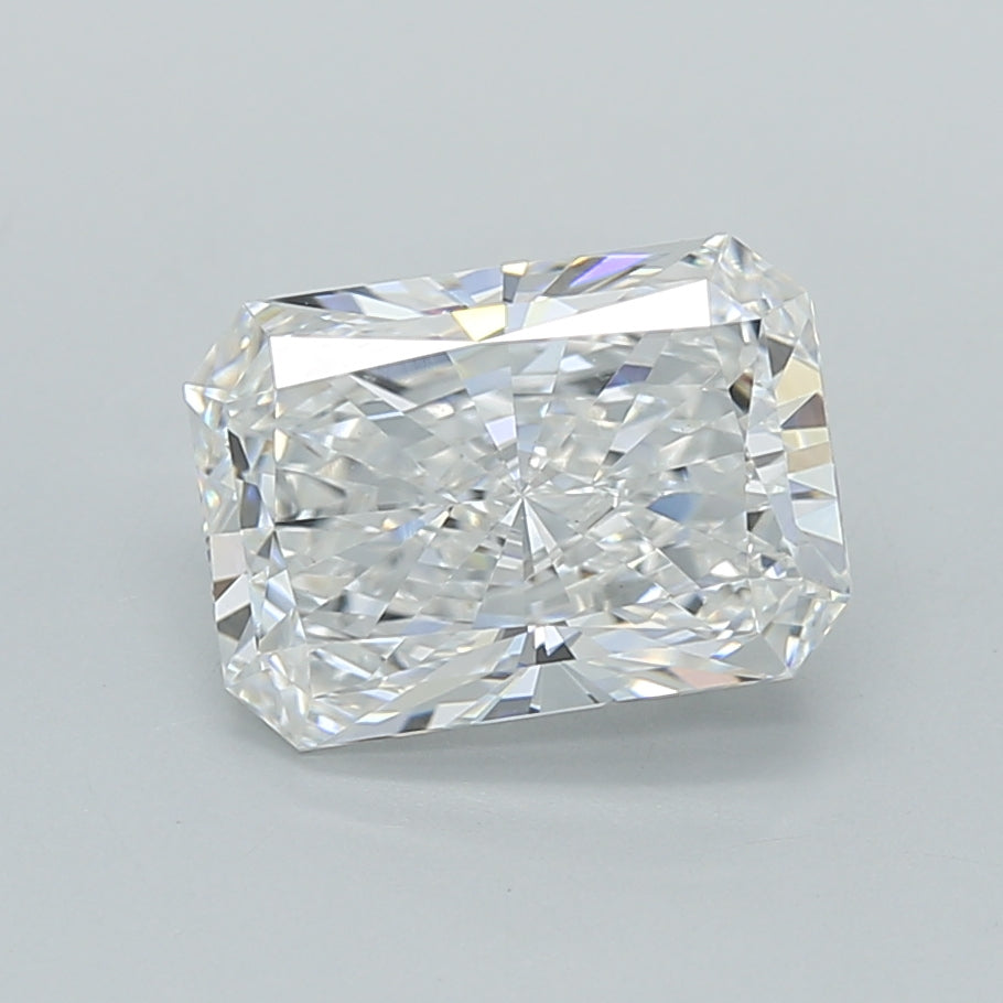 2.03 Carat Radiant Shaped, Ideal Cut, D Color, VVS2 Clarity, IGI Certified Lab Grown Diamond