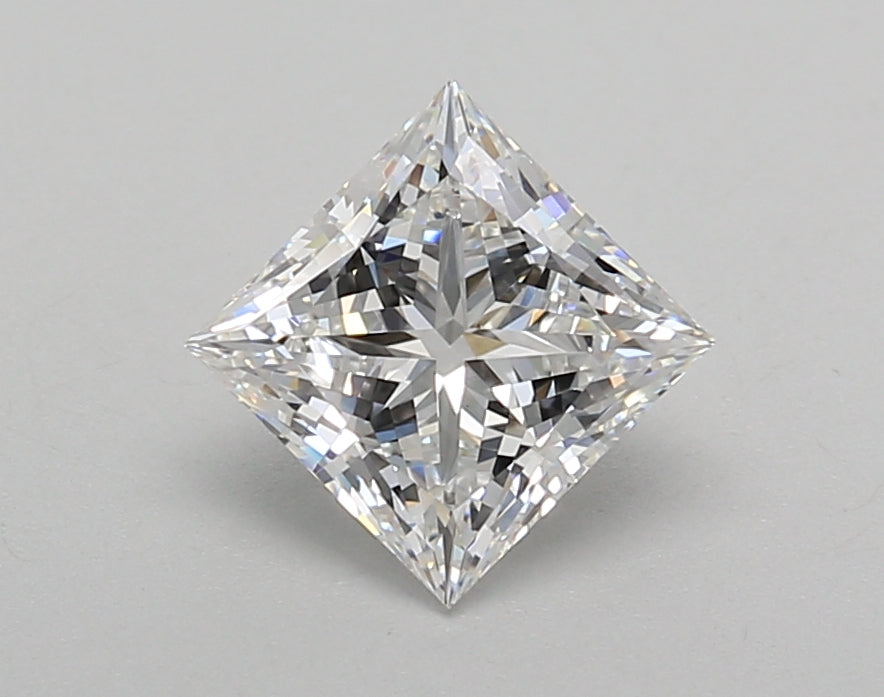 1.25 Carat Princess Shaped, Excellent Cut, E Color, VVS2 Clarity, IGI Certified Lab Grown Diamond
