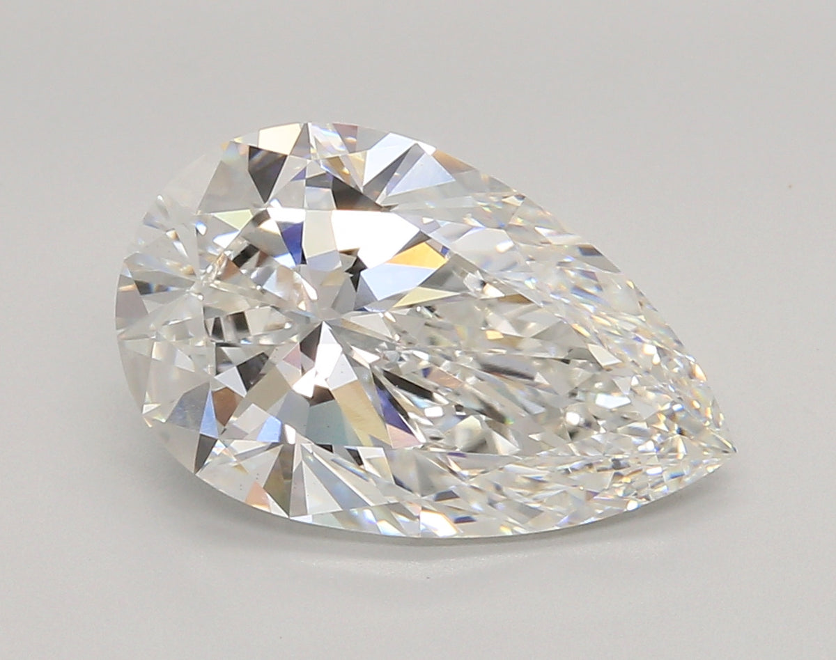 5.05 Carat Pear Shaped, Ideal Cut, F Color, VS1 Clarity, IGI Certified Lab Grown Diamond