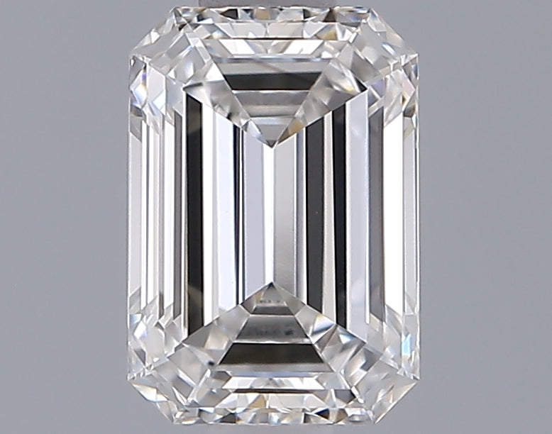 1.29 Carat Emerald Shaped, Ideal Cut, F Color, VVS2 Clarity, IGI Certified Lab Grown Diamond