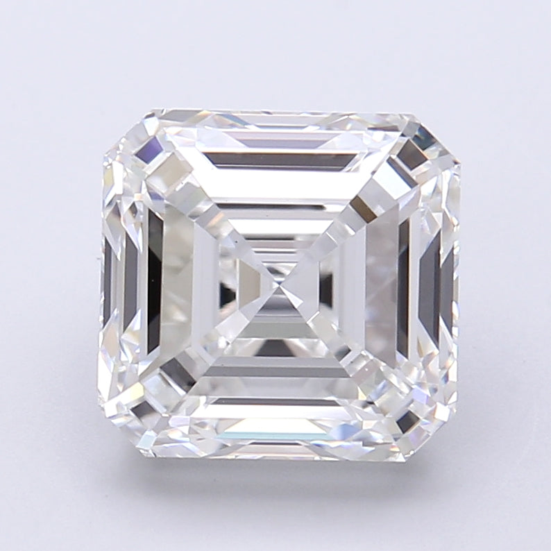 4.70 Carat Asscher Shaped, Very Good Cut, E Color, VVS2 Clarity, IGI Certified Lab Grown Diamond