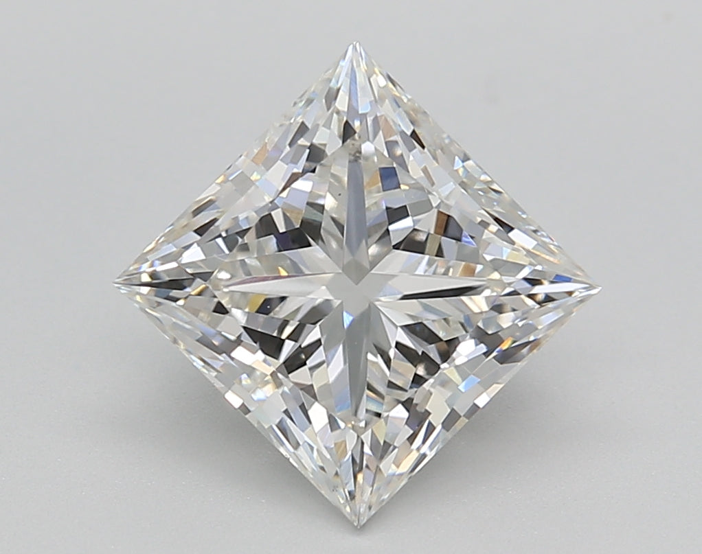 2.87 Carat Princess Shaped, Ideal Cut, G Color, VS1 Clarity, IGI Certified Lab Grown Diamond