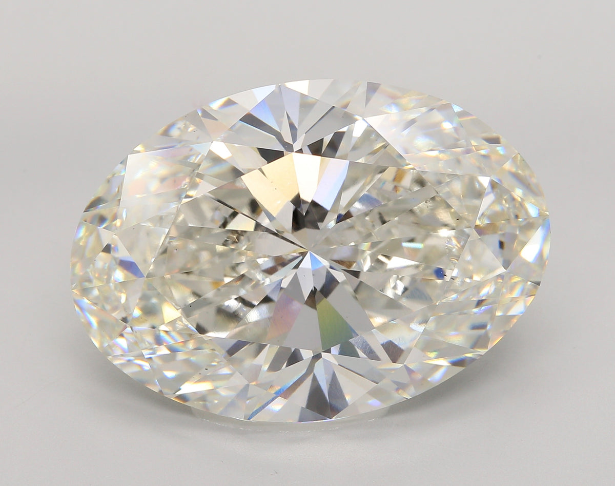 37.54 Carat Oval Shaped, Ideal Cut, H Color, VS2 Clarity, IGI Certified Lab Grown Diamond