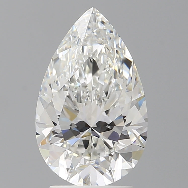 3.02 Carat Pear Shaped, Ideal Cut, F Color, VVS2 Clarity, IGI Certified Lab Grown Diamond