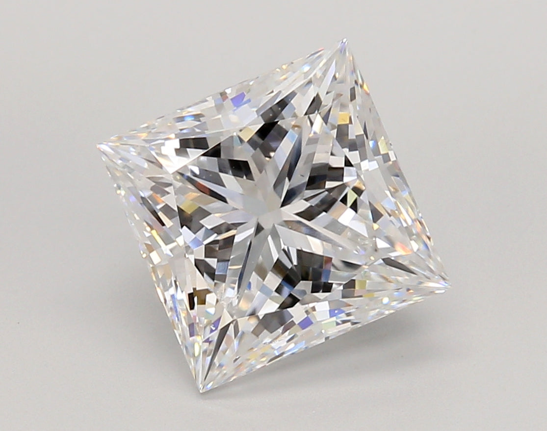 4.01 Carat Princess Shaped, Ideal Cut, E Color, VS1 Clarity, IGI Certified Lab Grown Diamond