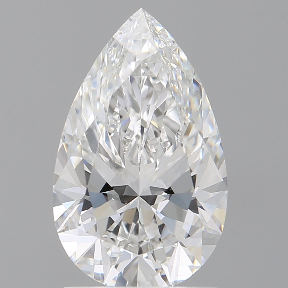 1.60 Carat Pear Shaped, Ideal Cut, E Color, VVS2 Clarity, IGI Certified Lab Grown Diamond