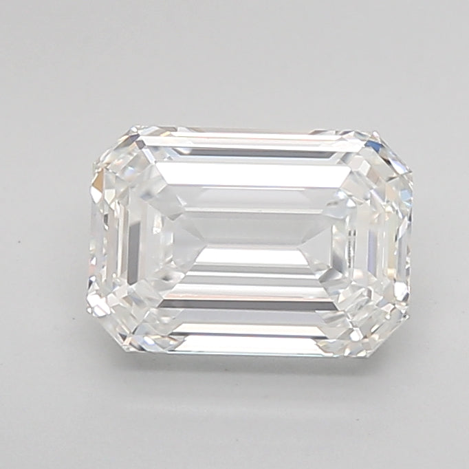 1.57 Carat Emerald Shaped, Ideal Cut, E Color, VVS2 Clarity, IGI Certified Lab Grown Diamond
