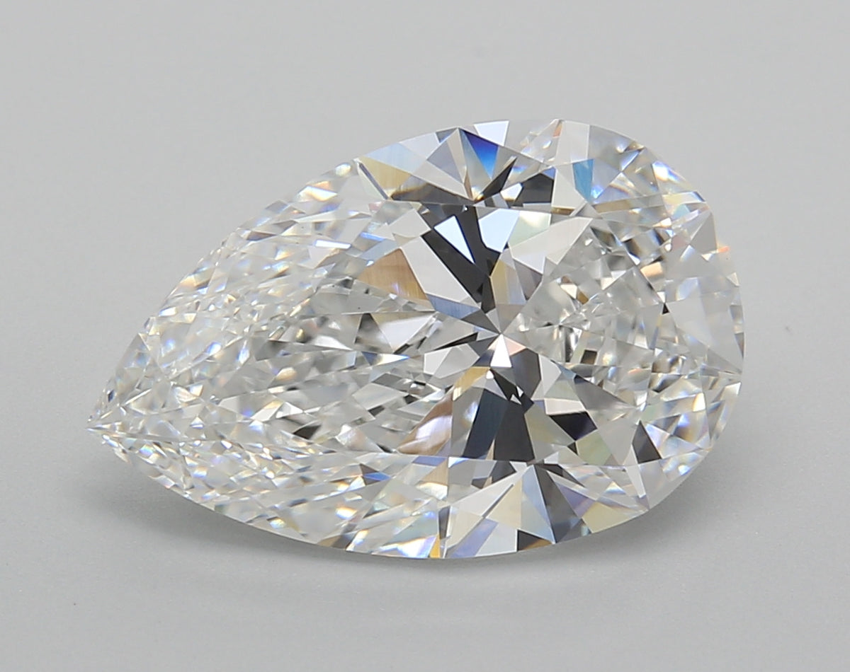 5.02 Carat Pear Shaped, Excellent Cut, E Color, VVS2 Clarity, IGI Certified Lab Grown Diamond