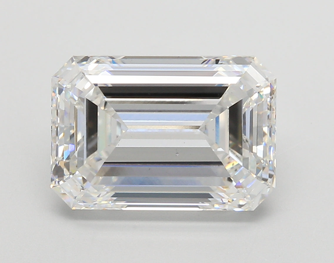 5.51 Carat Emerald Shaped, Ideal Cut, F Color, VS1 Clarity, IGI Certified Lab Grown Diamond