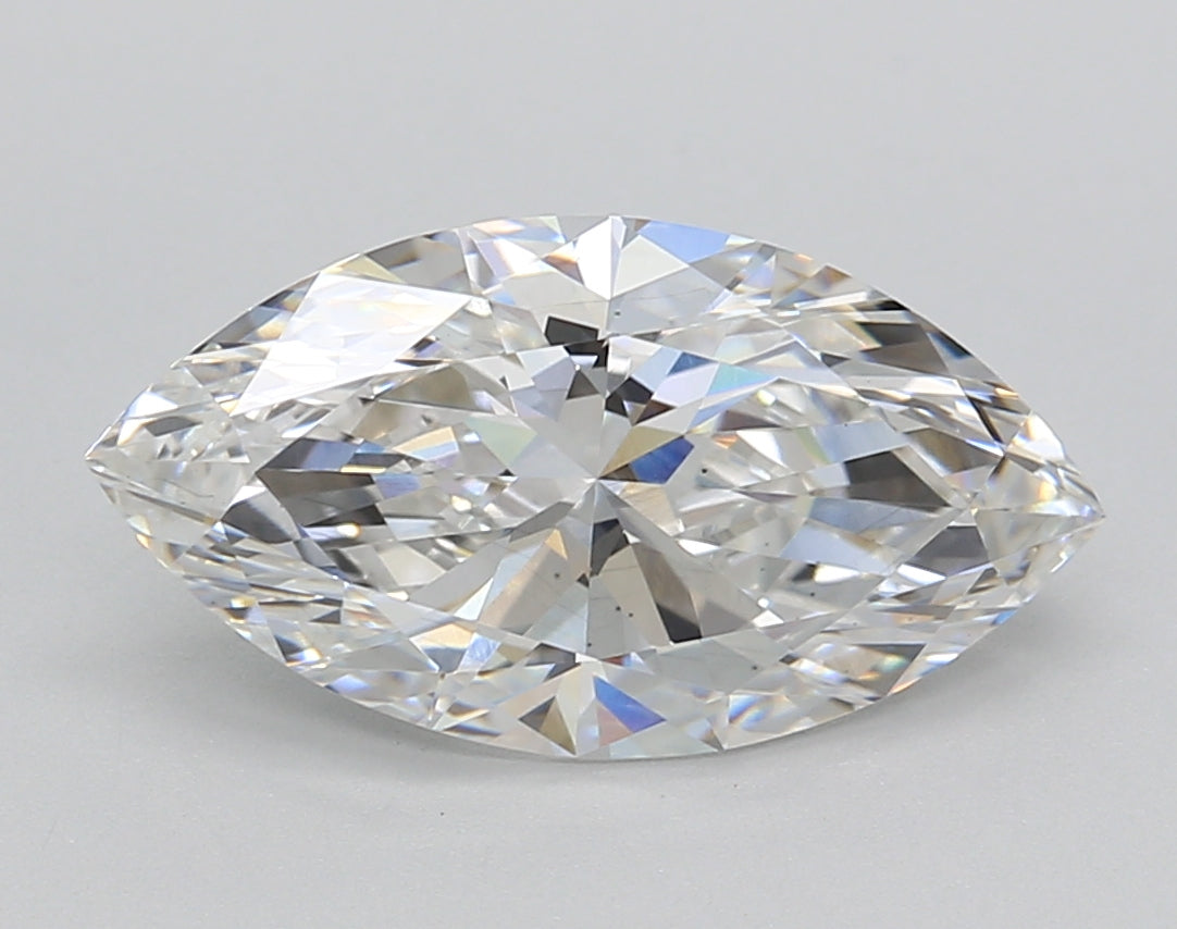 3.02 Carat Marquise Shaped, Excellent Cut, E Color, VS2 Clarity, IGI Certified Lab Grown Diamond