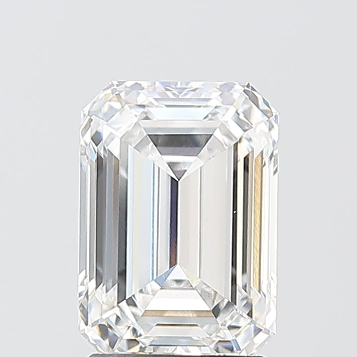 2.07 Carat Emerald Shaped, Ideal Cut, D Color, VVS2 Clarity, IGI Certified Lab Grown Diamond