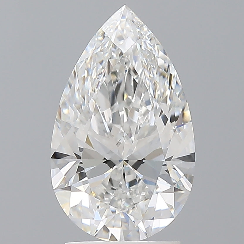 2.56 Carat Pear Shaped, Ideal Cut, E Color, VVS2 Clarity, IGI Certified Lab Grown Diamond