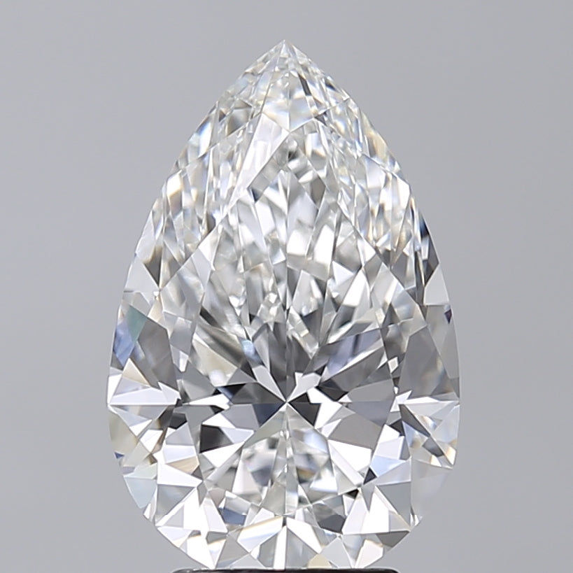 4.02 Carat Pear Shaped, Excellent Cut, F Color, VVS1 Clarity, IGI Certified Lab Grown Diamond