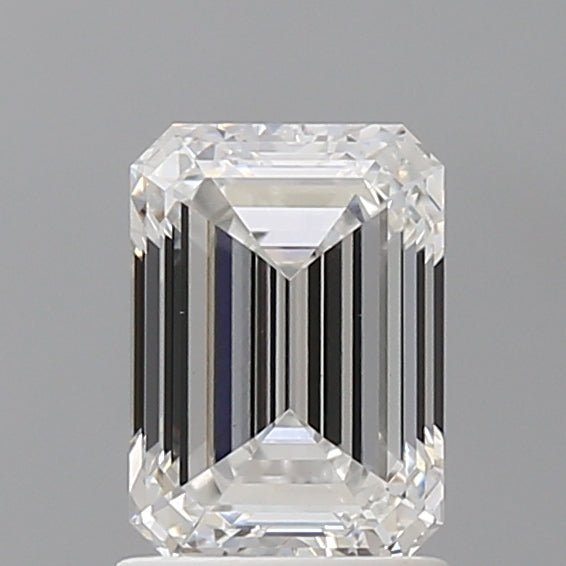 1.55 Carat Emerald Shaped, Ideal Cut, D Color, VVS2 Clarity, IGI Certified Lab Grown Diamond