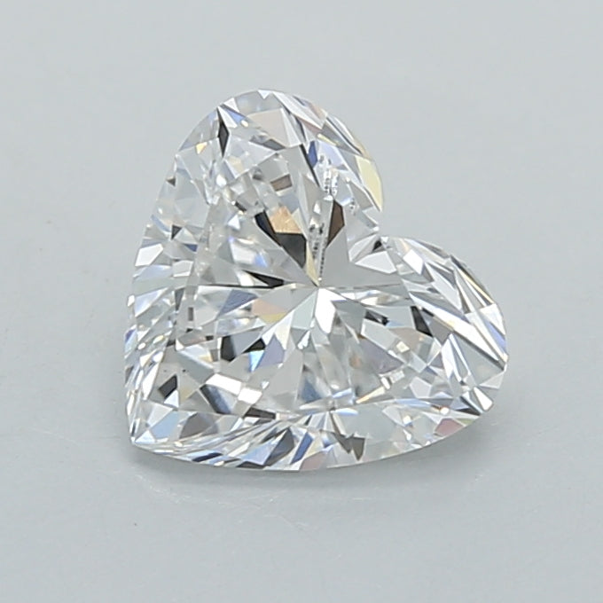 0.97 Carat Heart Shaped, Very Good Cut, D Color, VVS2 Clarity, IGI Certified Lab Grown Diamond