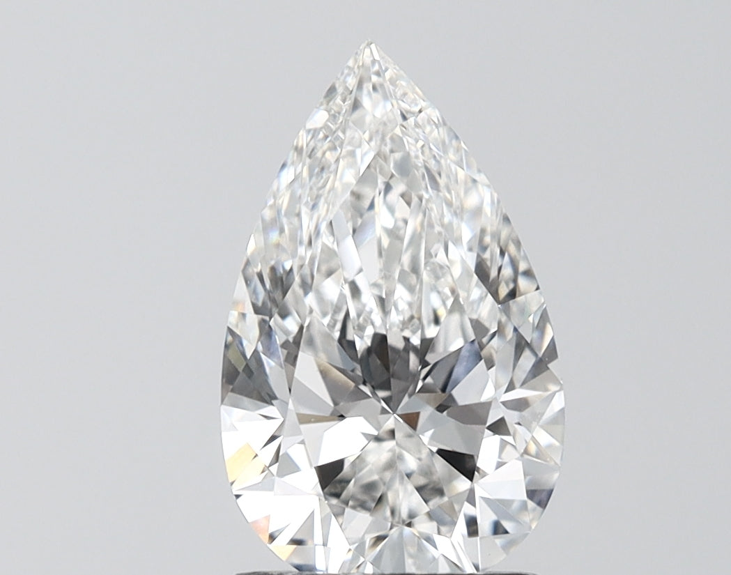 2.10 Carat Pear Shaped, Ideal Cut, E Color, VVS2 Clarity, IGI Certified Lab Grown Diamond