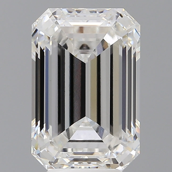 5.59 Carat Emerald Shaped, Ideal Cut, E Color, VVS2 Clarity, IGI Certified Lab Grown Diamond