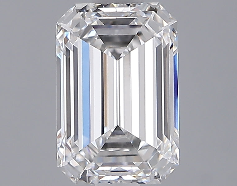 1.84 Carat Emerald Shaped, Ideal Cut, D Color, VVS2 Clarity, IGI Certified Lab Grown Diamond