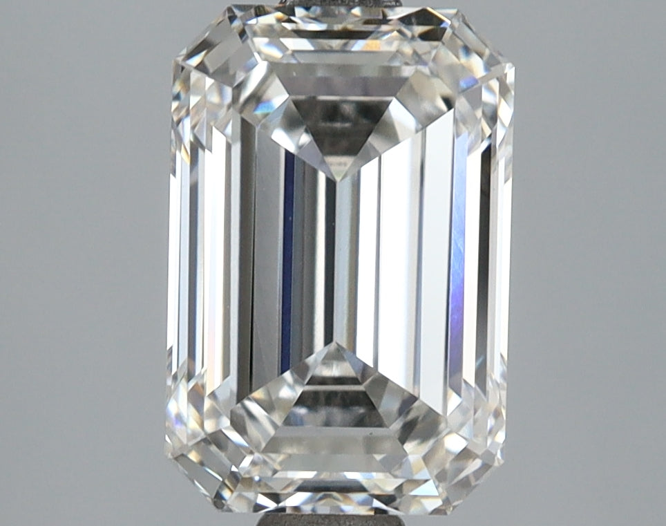 3.11 Carat Emerald Shaped, Ideal Cut, F Color, VVS2 Clarity, IGI Certified Lab Grown Diamond