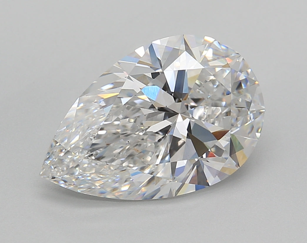 3.01 Carat Pear Shaped, Excellent Cut, F Color, VS1 Clarity, IGI Certified Lab Grown Diamond