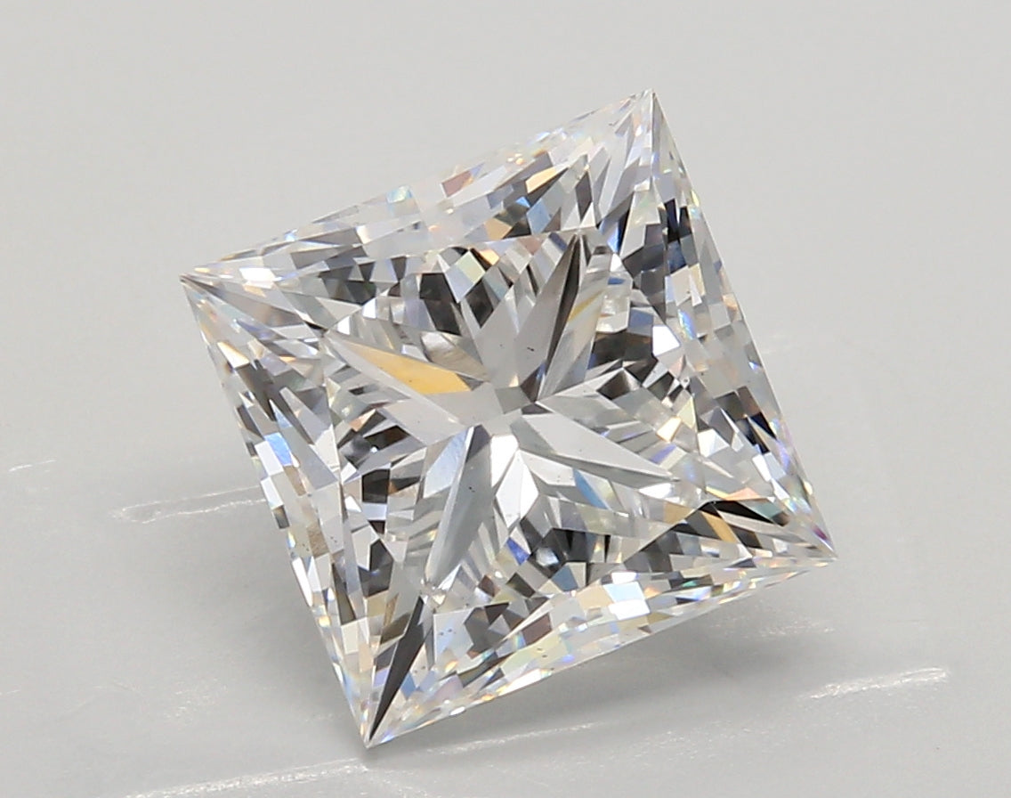 4.50 Carat Princess Shaped, Ideal Cut, E Color, VS1 Clarity, IGI Certified Lab Grown Diamond
