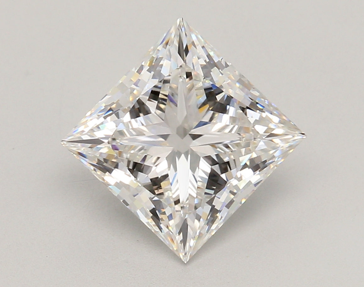 4.06 Carat Princess Shaped, Ideal Cut, F Color, VS1 Clarity, IGI Certified Lab Grown Diamond