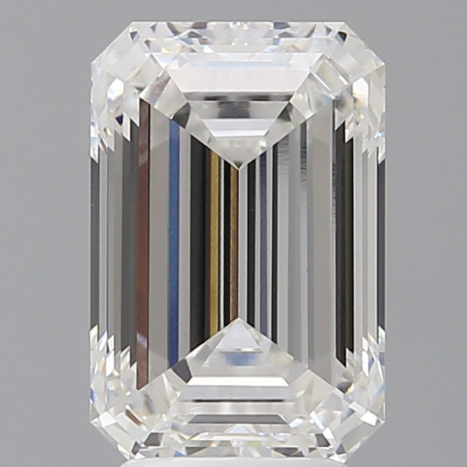 4.10 Carat Emerald Shaped, Ideal Cut, F Color, VVS2 Clarity, IGI Certified Lab Grown Diamond